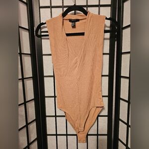 V-neck Cream‎ Gold Bodysuit Size XS